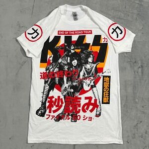 KISS End Of The Road Tour T-Shirt Countdown Final 50 Shows White Small Concert‎